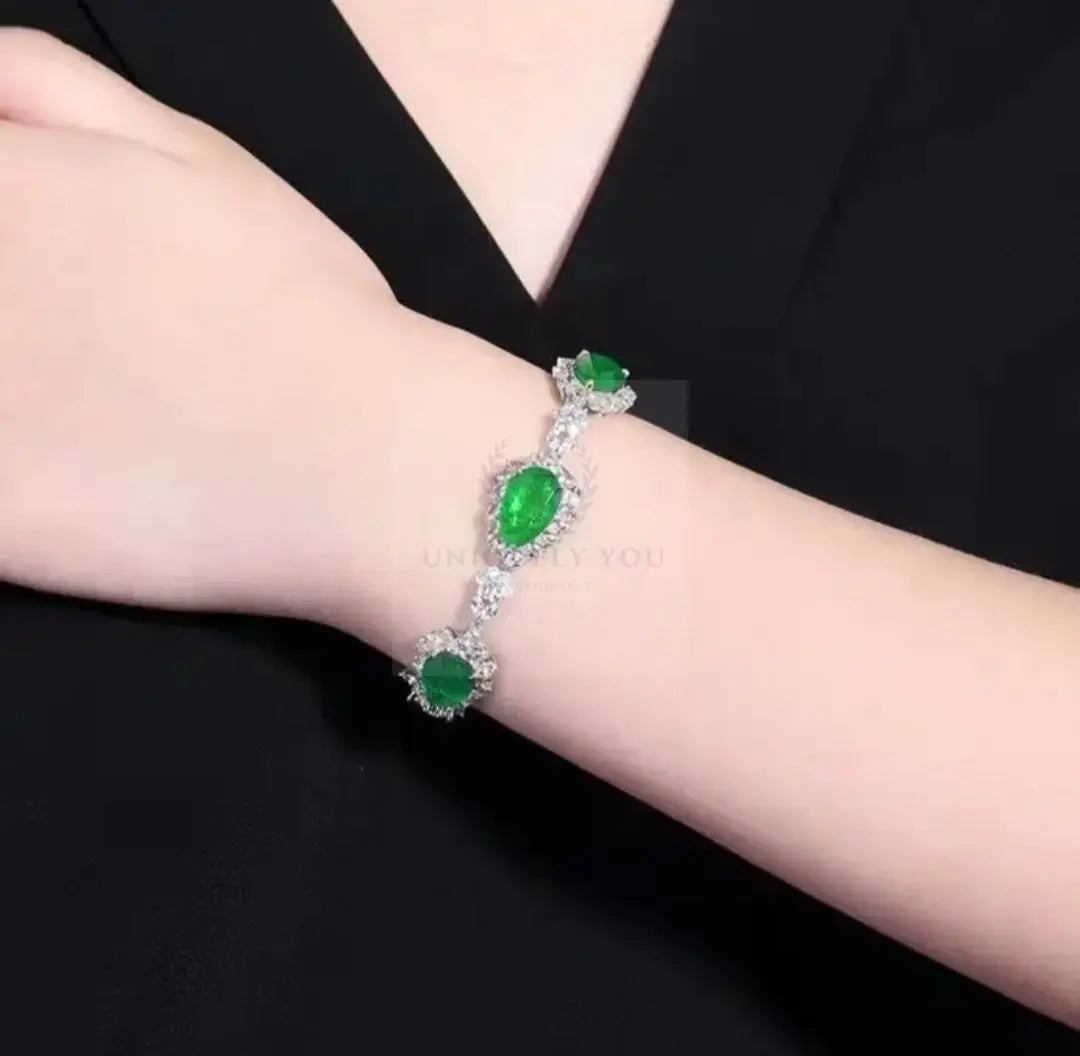 22.42ct Pear Cut Emerald Bracelet  Uniquely You Online