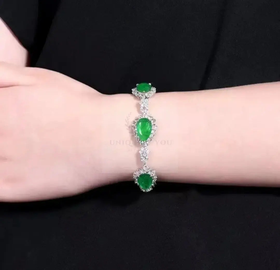 22.42ct Pear Cut Emerald Bracelet  Uniquely You Online