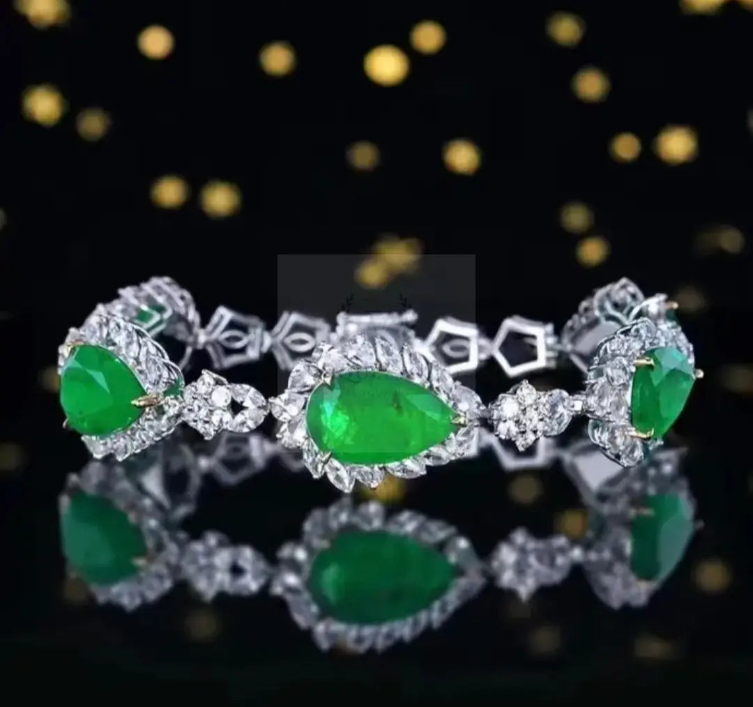 22.42ct Pear Cut Emerald Bracelet  Uniquely You Online