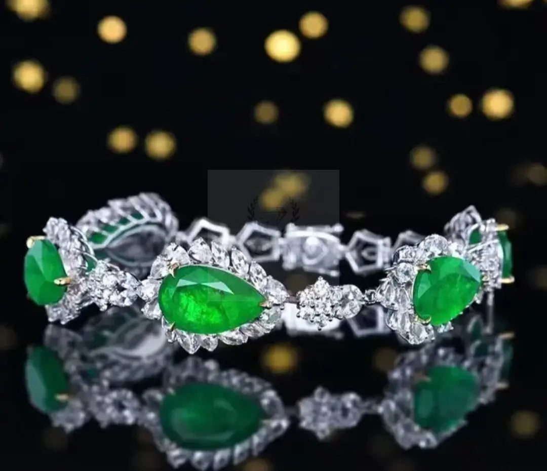 22.42ct Pear Cut Emerald Bracelet  Uniquely You Online