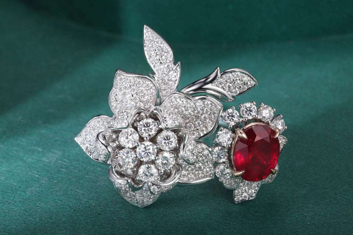 2.755ct Ruby Flower Cluster Ring - Uniquely You Online - Ring