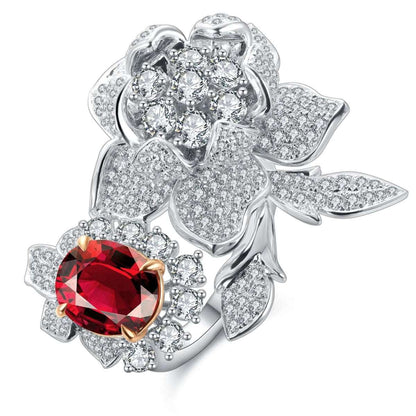 2.755ct Ruby Flower Cluster Ring - Uniquely You Online - Ring