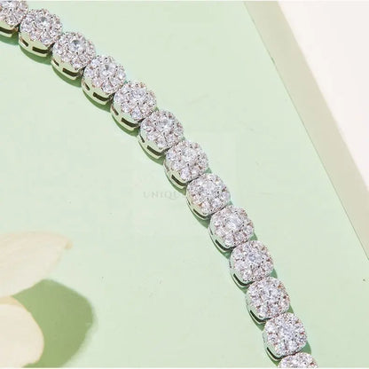 2mm Moissanite Round Center Tennis Bracelet