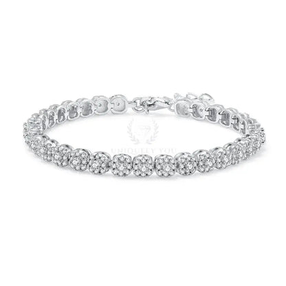 2mm Moissanite Round Center Tennis Bracelet