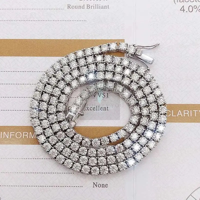 3mm-4mm Flawless Moissanite Tennis Chain - Uniquely You Online