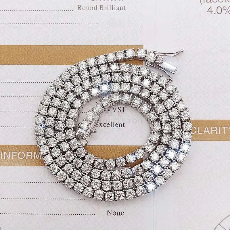 3mm-4mm Flawless Moissanite Tennis Chain - Uniquely You Online