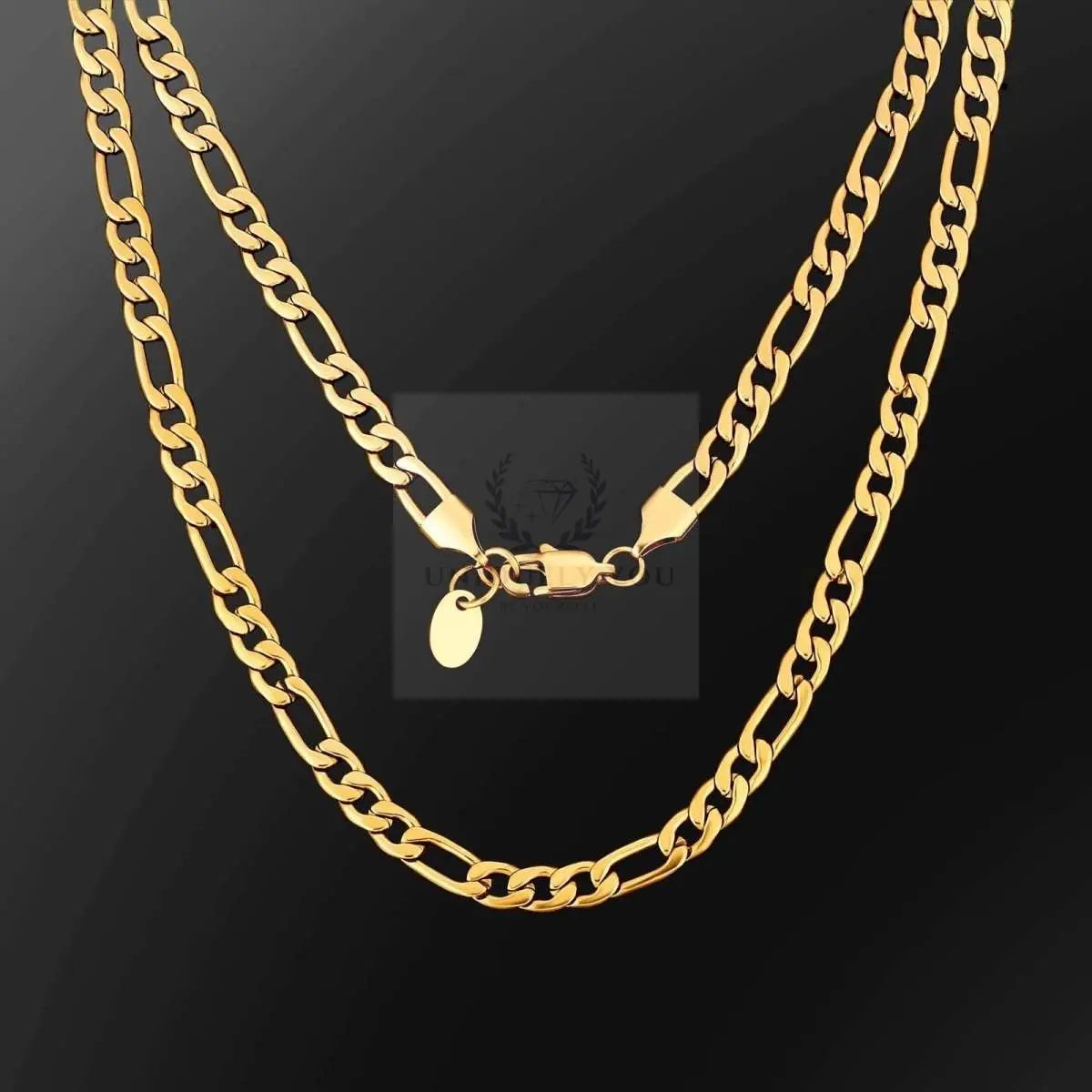 3mm-5mm 18K Gold Plated Figaro Chain - Uniquely You Online