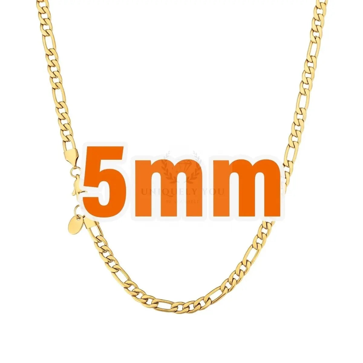 3mm-5mm 18K Gold Plated Figaro Chain - Uniquely You Online