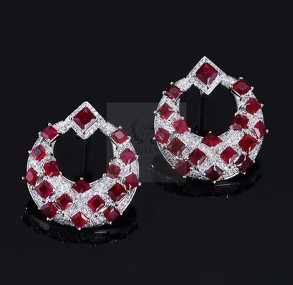 4.15ct Pigeon Blood Ruby Hoop Stud Earrings  Uniquely You Online