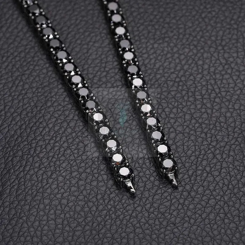 4mm/5mm Black Moissanite Tennis Necklace and Bracelet - Uniquely You Online