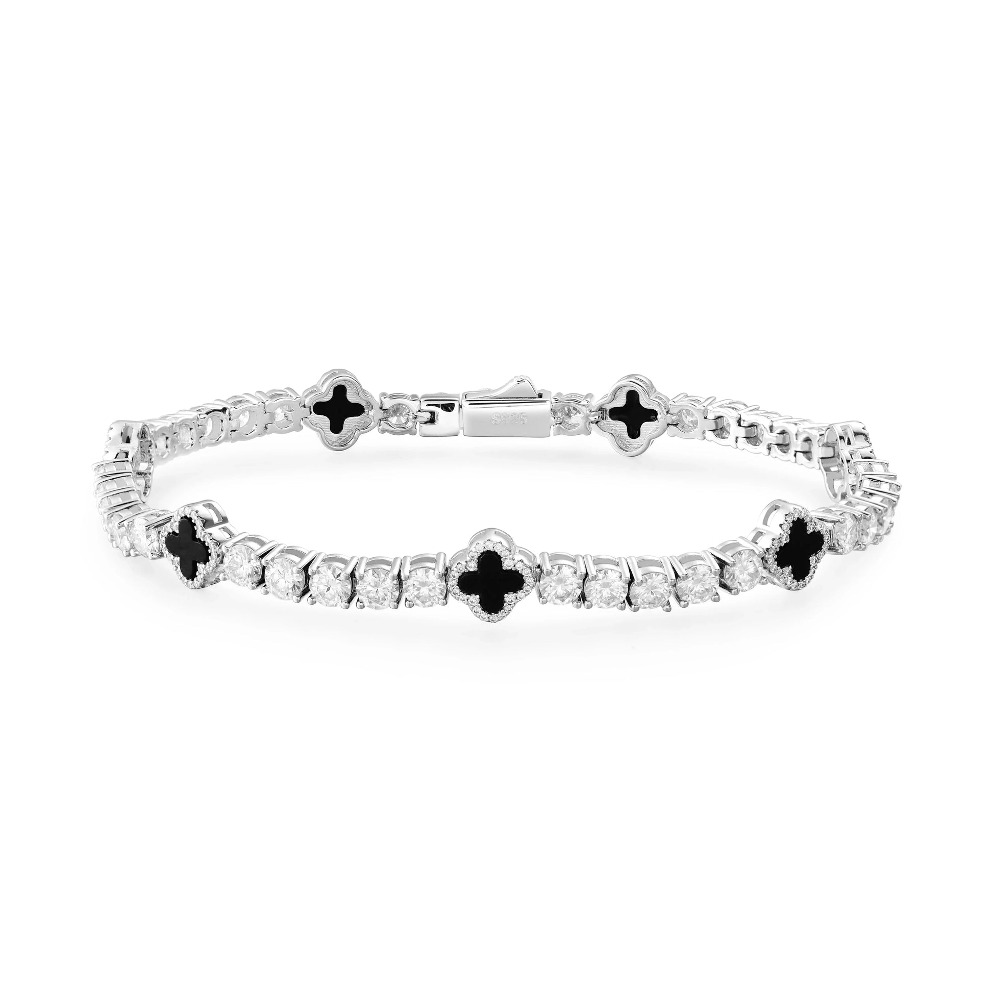 4mm Black Clover Moissanite Tennis Bracelet - Uniquely You Online