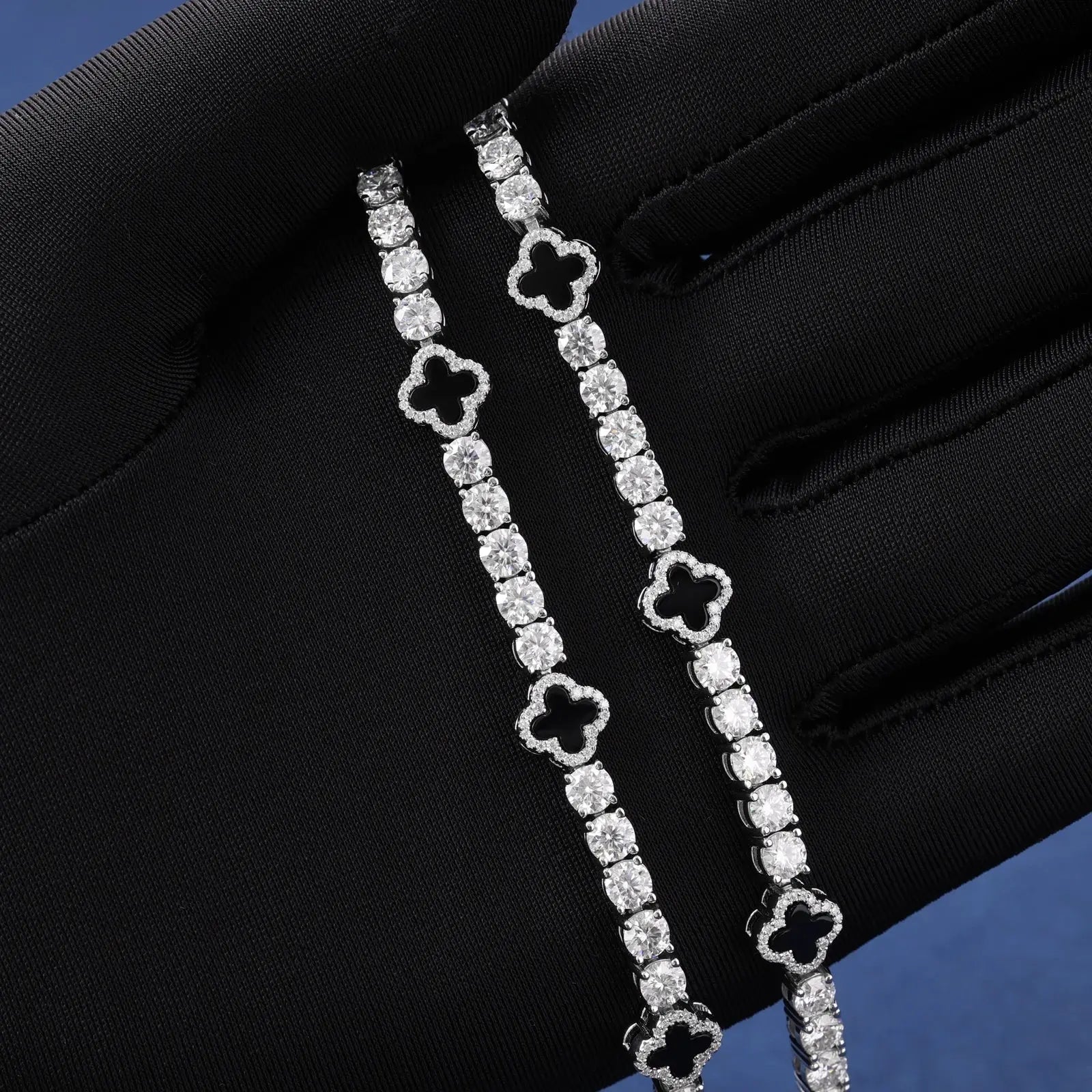 4mm Black Clover Moissanite Tennis Bracelet - Uniquely You Online