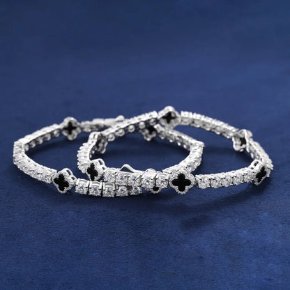 4mm Black Clover Moissanite Tennis Bracelet - Uniquely You Online