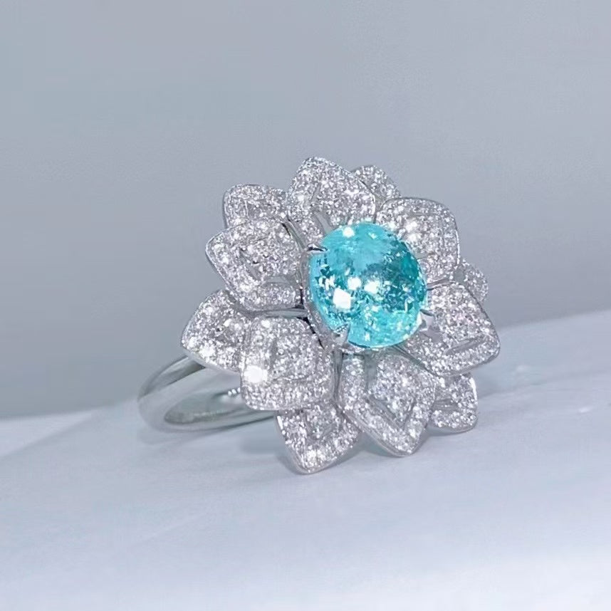 1.14ct Natural Paraiba Flower Ring  Uniquely You Online