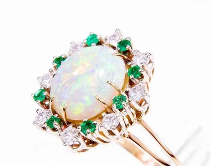 6ct Opal Moissanite Ring