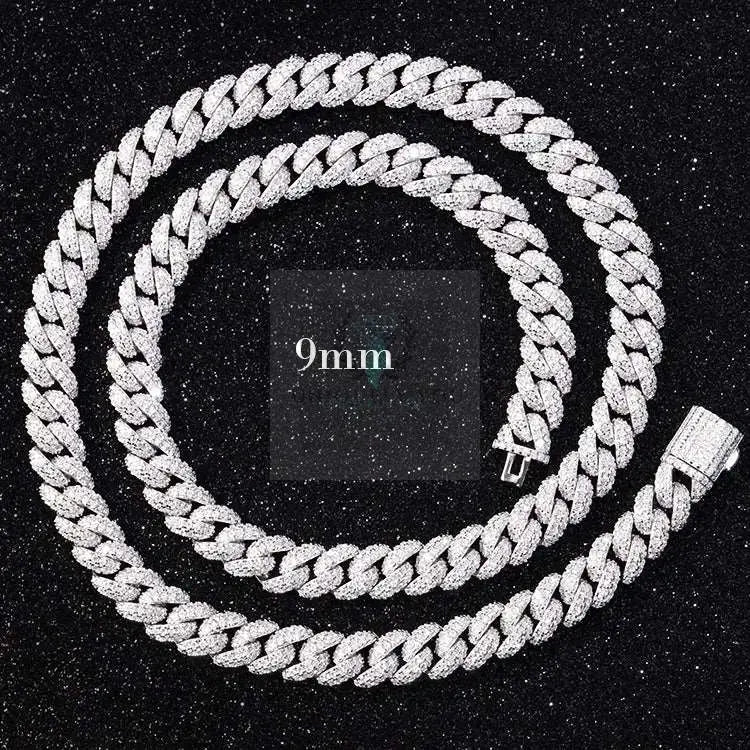 6mm-17mm Round Moissanite Cuban Link Chain and Bracelet - Uniquely You Online