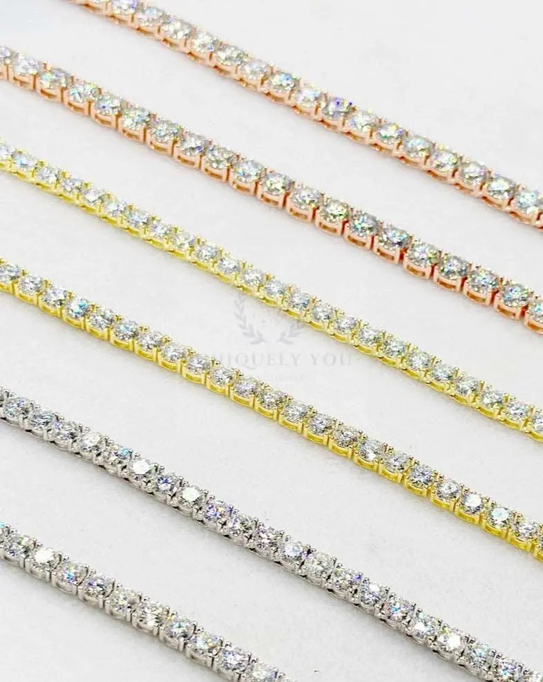 6mm VVS Moissanite Tennis Necklace and Bracelet (color variety)