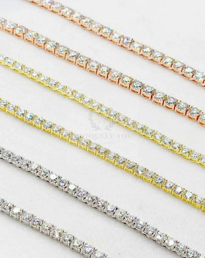 6mm VVS Moissanite Tennis Necklace and Bracelet (color variety)