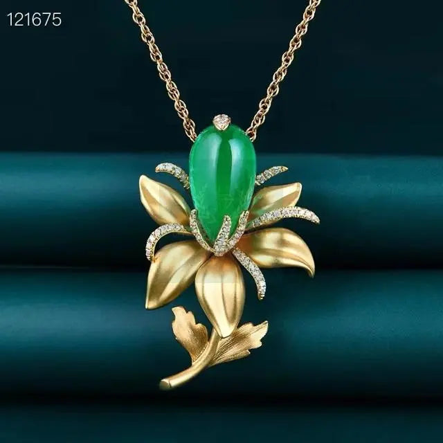 7.2ct Emerald Flower Pendant and Brooch  Uniquely You Online