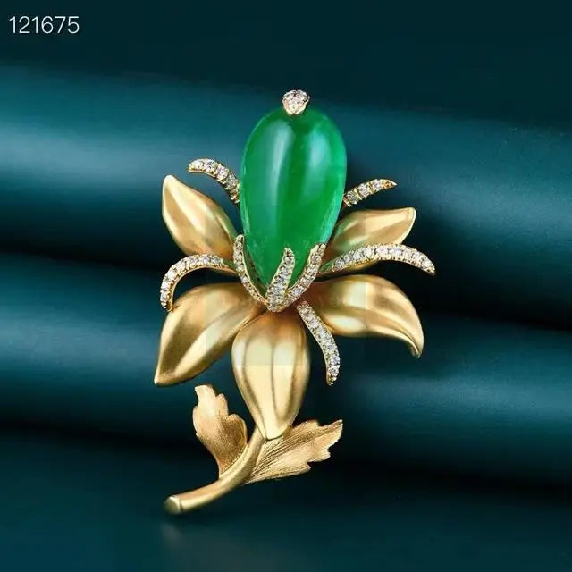 7.2ct Emerald Flower Pendant and Brooch  Uniquely You Online