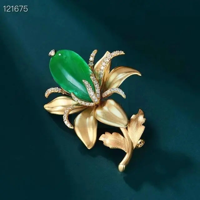 7.2ct Emerald Flower Pendant and Brooch  Uniquely You Online