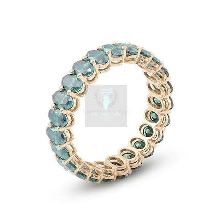 7ct Oval Green Moissanite Eternity Ring - Uniquely You Online