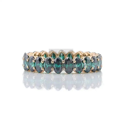 7ct Oval Green Moissanite Eternity Ring - Uniquely You Online