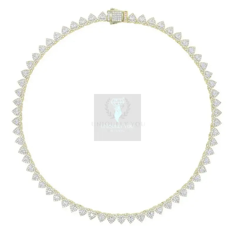 7mm CZ Cluster Heart Tennis Chain Necklace and Bracelet - Uniquely You Online