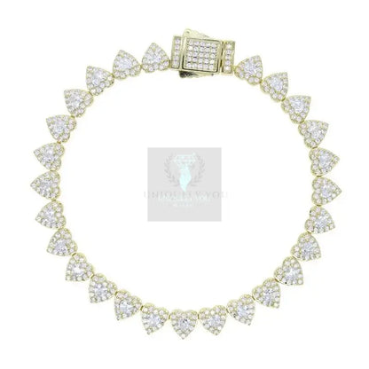 7mm CZ Cluster Heart Tennis Chain Necklace and Bracelet - Uniquely You Online