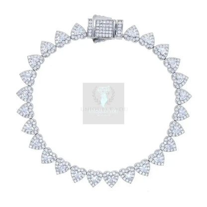 7mm CZ Cluster Heart Tennis Chain Necklace and Bracelet - Uniquely You Online