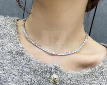 8ct Full Baguette Diamond Necklace - Uniquely You Online