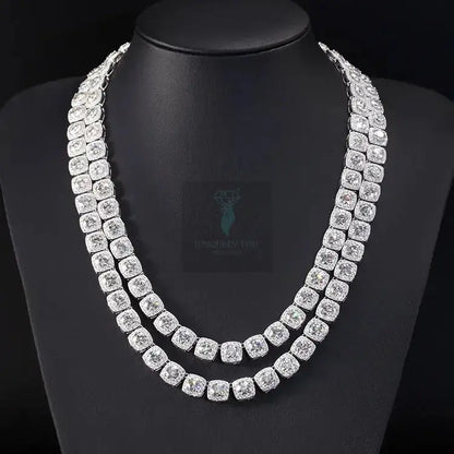 8mm/12mm Moissanite Square Tennis Necklace - Uniquely You Online