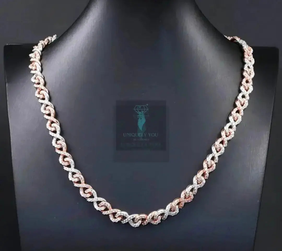 8mm Moissanite Single Row Infinity Link Necklace and Bracelet  Uniquely You Online