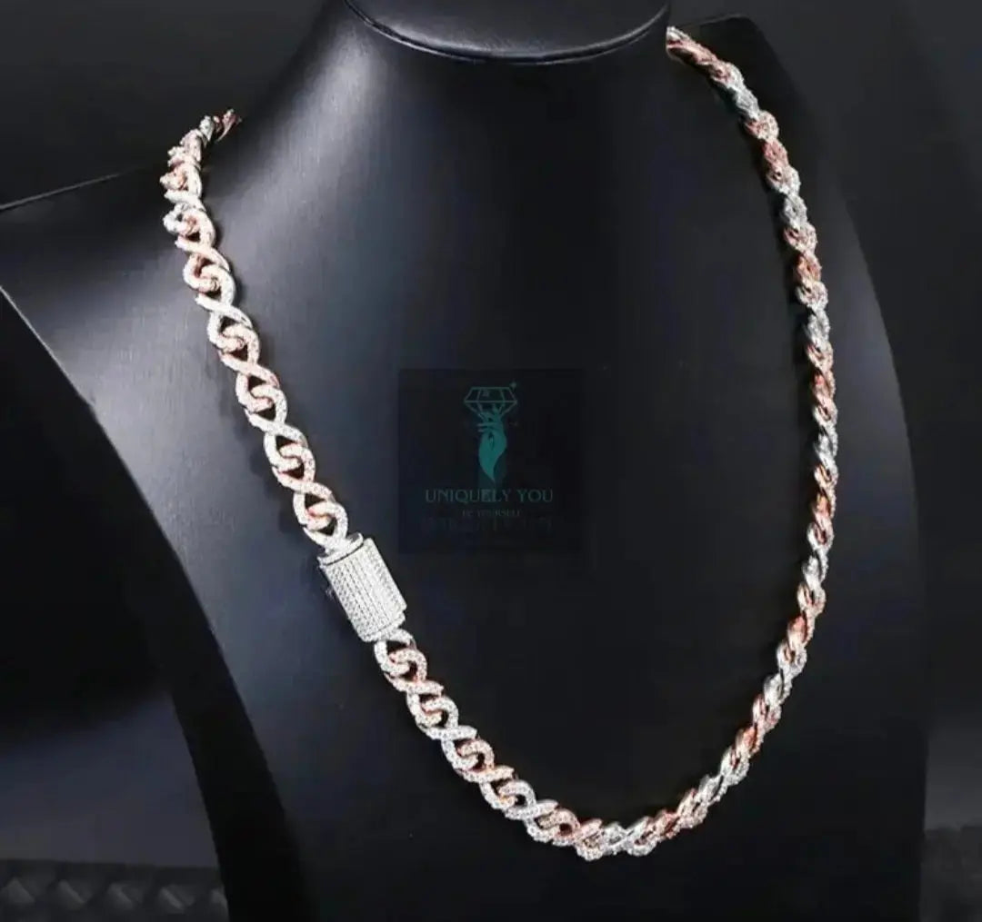 8mm Moissanite Single Row Infinity Link Necklace and Bracelet  Uniquely You Online