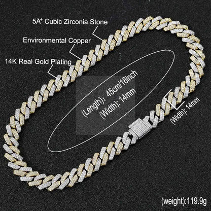 9mm CZ Striped Cuban Link Chain - Uniquely You Online