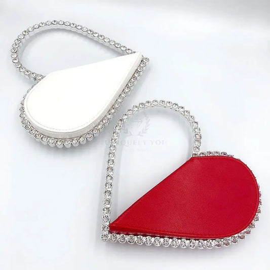 Acrylic Crystal Heart Clutch