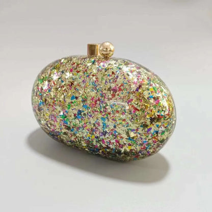 Acrylic Marble Oval Clutch - Uniquely You Online