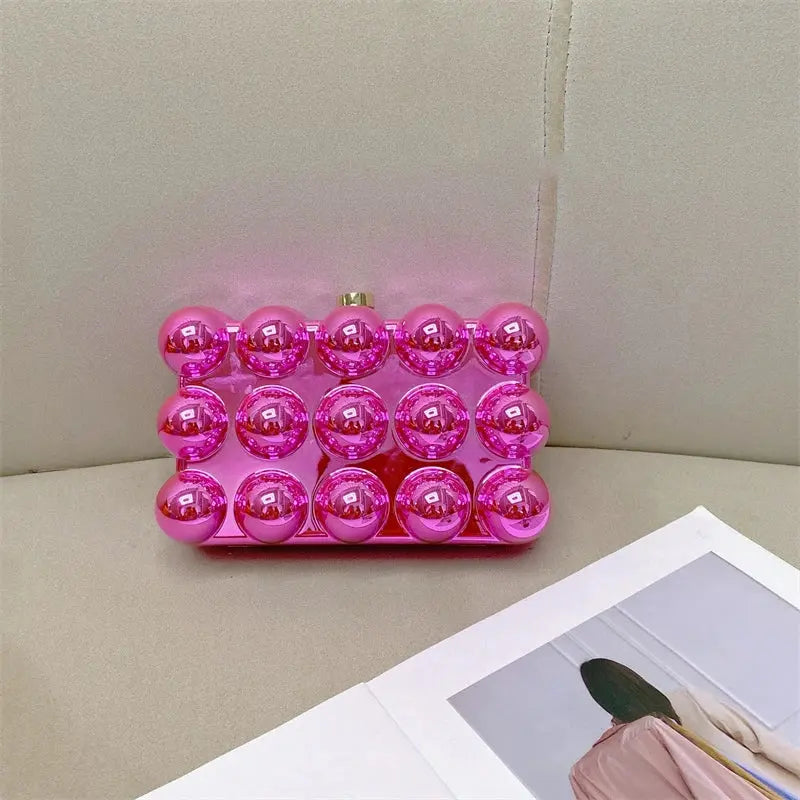 Acrylic Metallic Pearl Box Clutch - Uniquely You Online