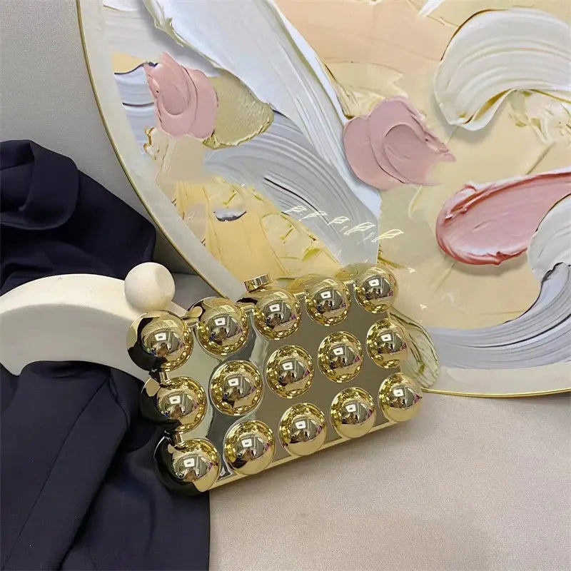 Acrylic Metallic Pearl Box Clutch - Uniquely You Online