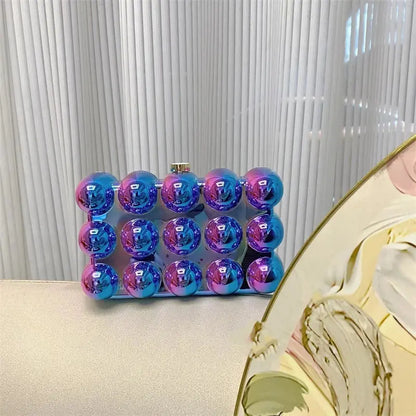 Acrylic Metallic Pearl Box Clutch - Uniquely You Online