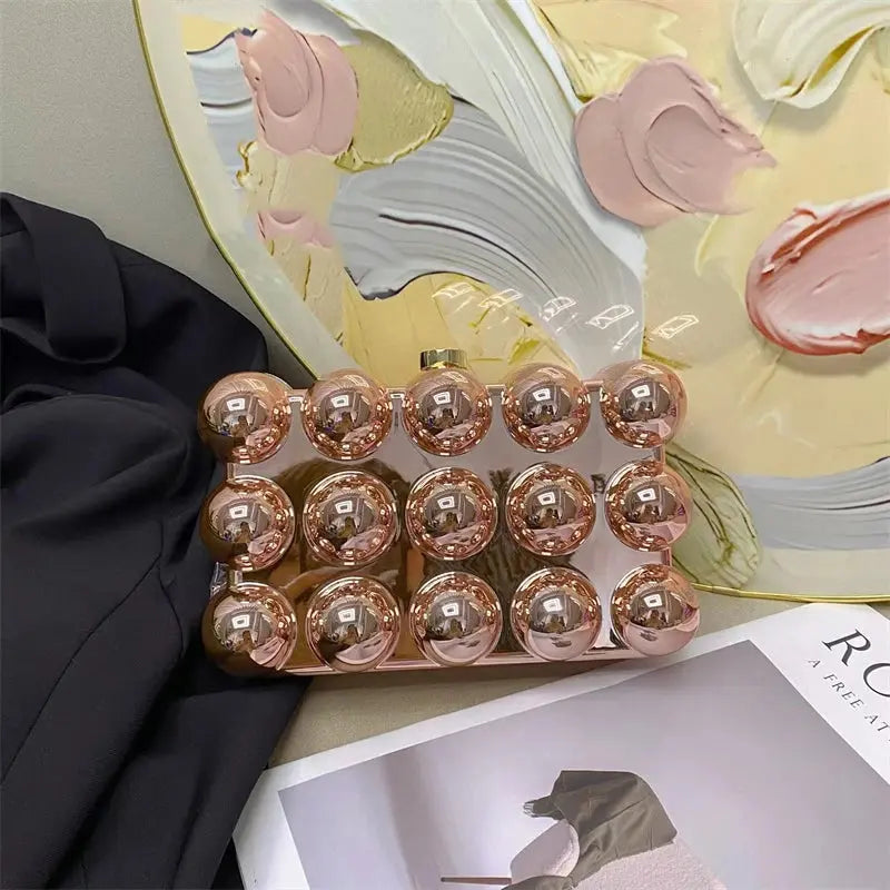 Acrylic Metallic Pearl Box Clutch - Uniquely You Online