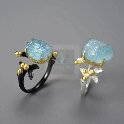 Aquamarine Flower Ring - Uniquely You Online