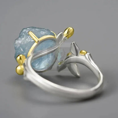 Aquamarine Flower Ring - Uniquely You Online