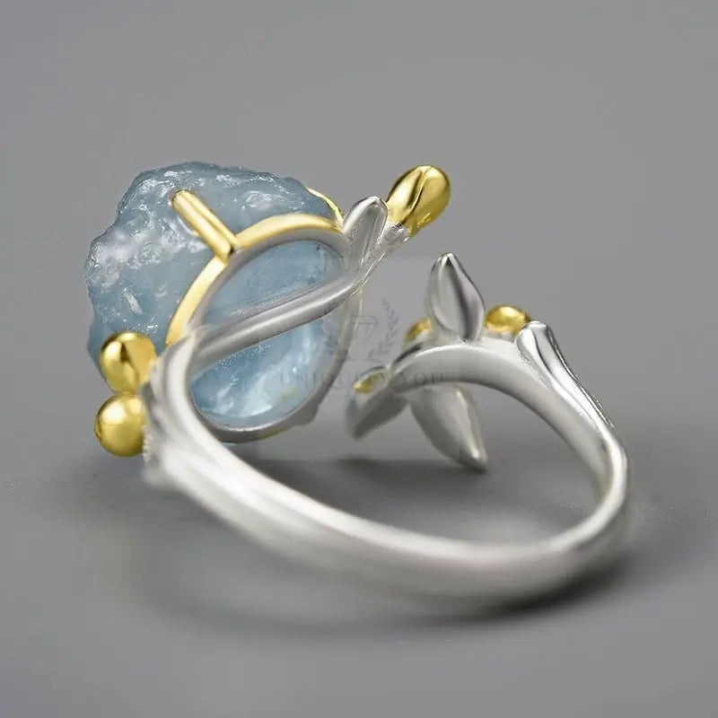 Aquamarine Flower Ring - Uniquely You Online