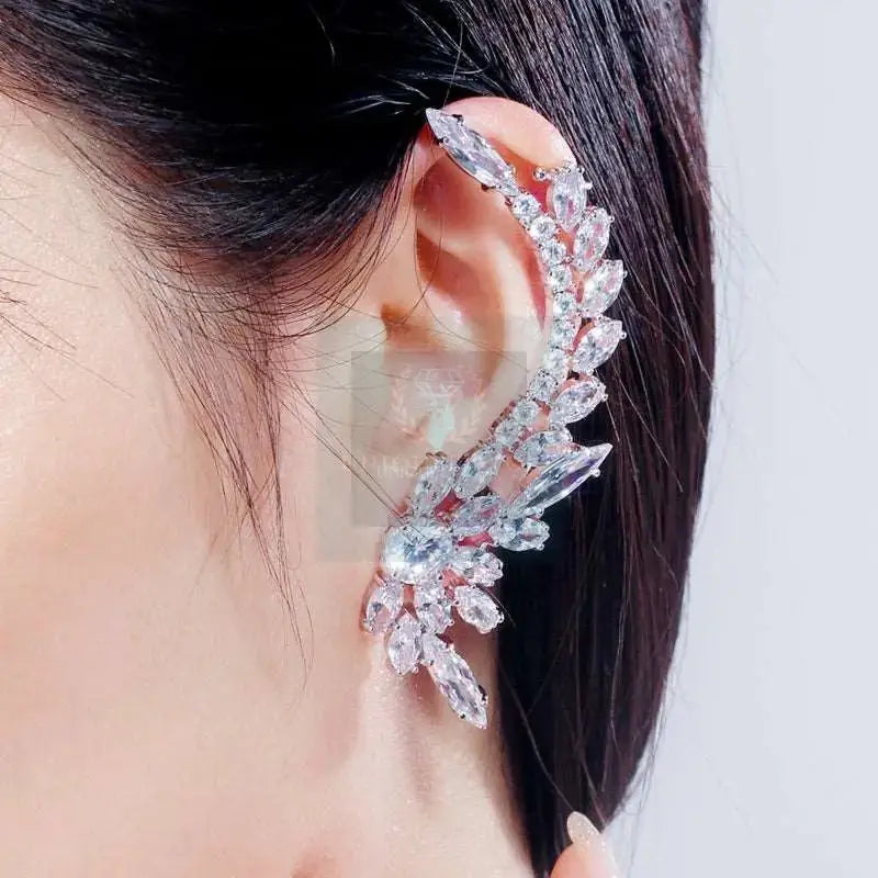 Asymmetric Feather Ear Cuff and Stud - Uniquely You Online