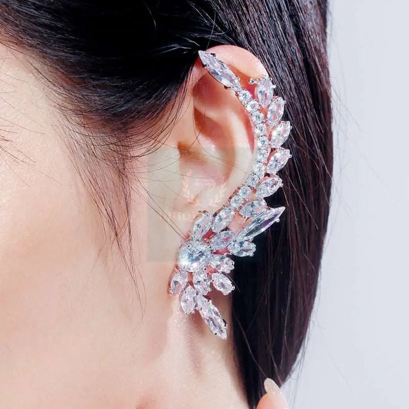 Asymmetric Feather Ear Cuff and Stud - Uniquely You Online