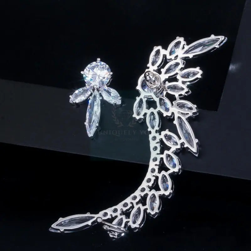 Asymmetric Feather Ear Cuff and Stud - Uniquely You Online