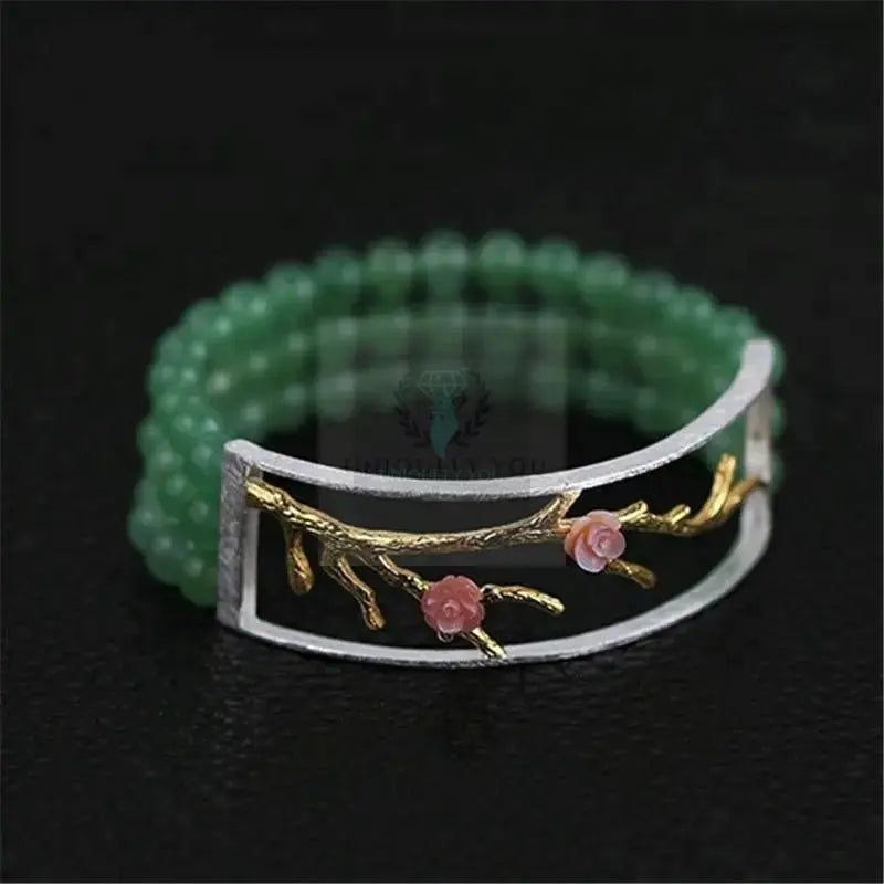 Aventurine Flower Bead Bracelet - Uniquely You Online