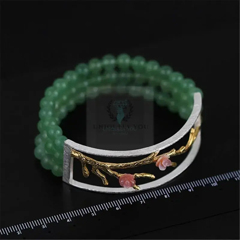 Aventurine Flower Bead Bracelet - Uniquely You Online