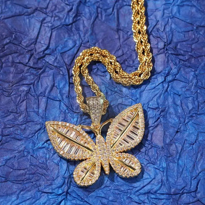 Baguette Butterfly Pendant and Necklace - Uniquely You Online